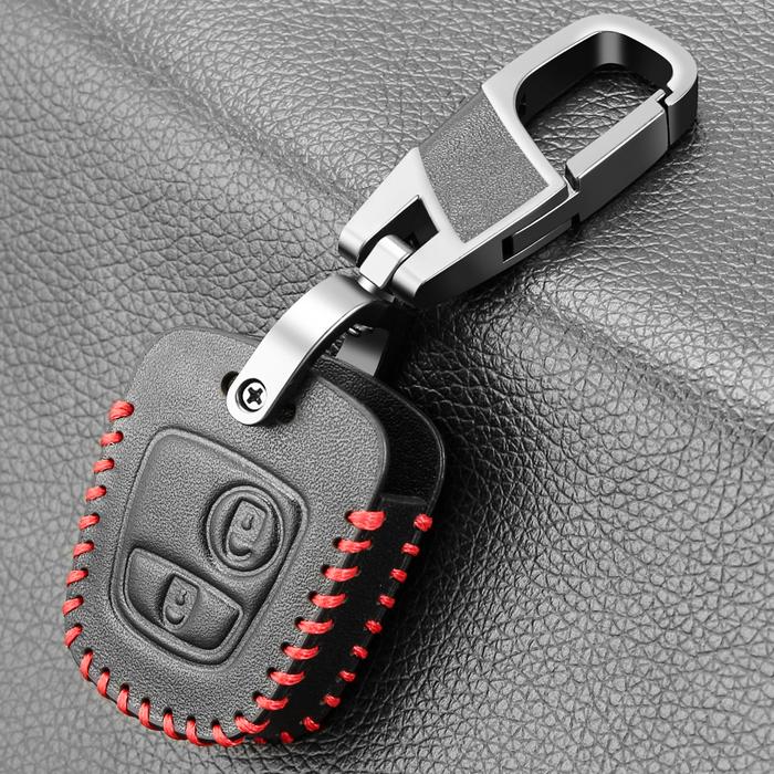 Fashion Kulit Mobil Remote Case Kunci Shell untuk Peugeot 106 107 206