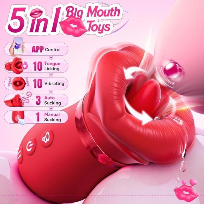 Seshlar 2025 5In1 Rose Mouth , Hisap Menjilati Toys , Sucking Licking Viting Massager R Wanita , Ala