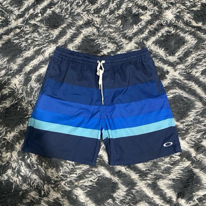 Celana pendek boardshort oakley bismark foggy blue nylon