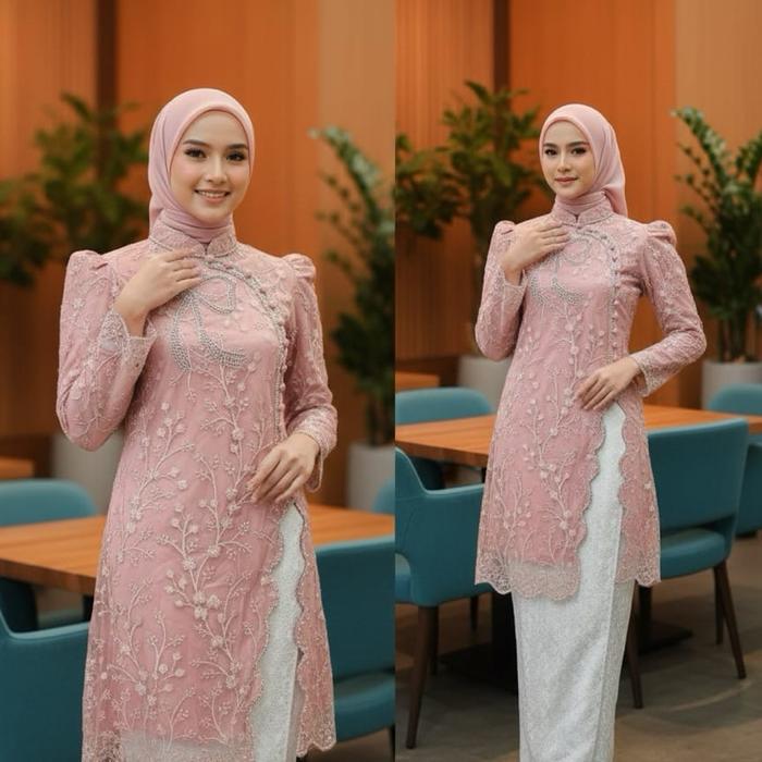 Setelan Tunik Nahla & Rok Span Songket Wanita