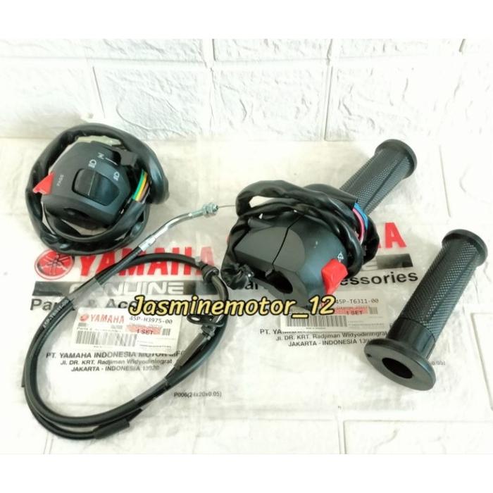 Paket Aksesoris Yamaha Byson Carburetor – Saklar RH/LH, Handgrip, Kabel Gas 45P, Rumah Gas, High Qua