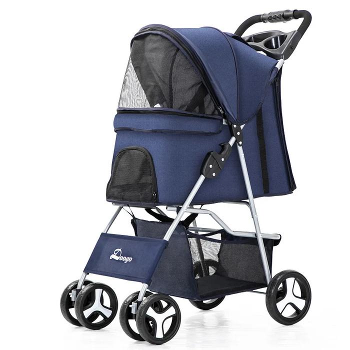 Pet Stroller Lightweight Folding Walking Pet Carrying Bag Outdoor