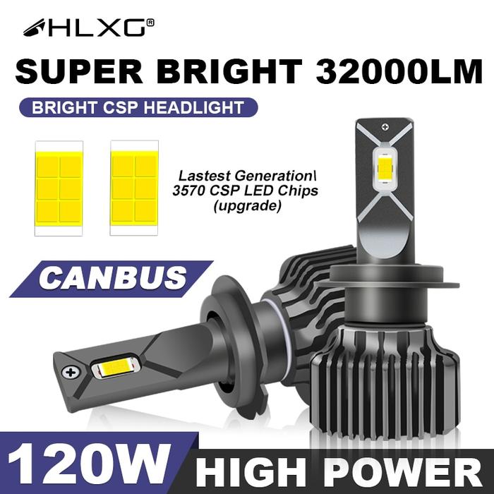 HLXG Turbo H7 Led Canbus 9012 HIR2 H4 H1 HB3 9005 H8 H11 HB4 9006