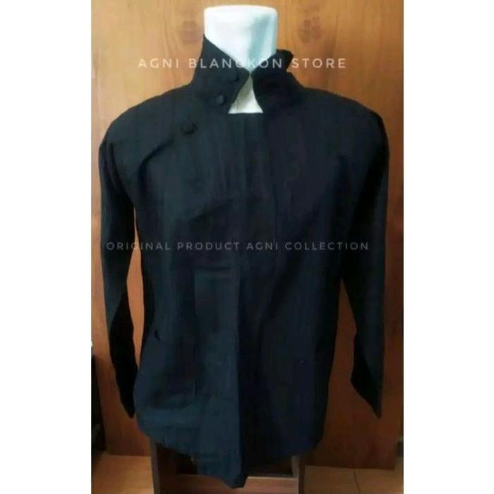 Baju Surjan Lurik Hitam Polos Pria Dewasa / Baju Surjan Lurik Pria Dewasa / Baju Adat Jawa