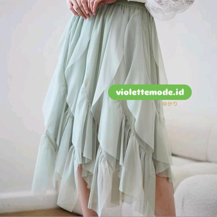 Rok Wanita Tutu Midi Premium Layer Import - Rok Tile Spiral Import Premium - Maxi