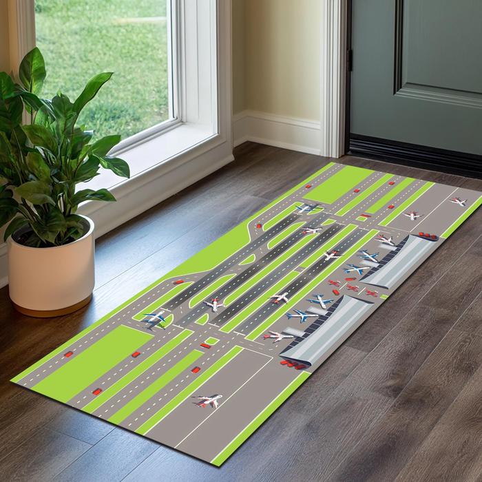 Airport Runner Rug Children's Climbing Mat Entrance Carpet Terminal Airport Pattern Carpet Living Ro