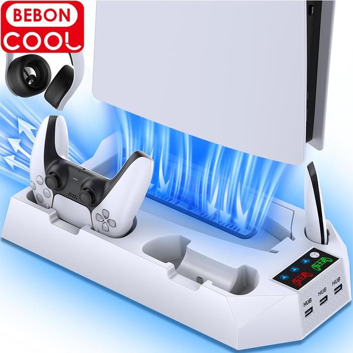 Newest 3 Mode Led Cooler Fan for PS5 Vertical Stand 2 Controller