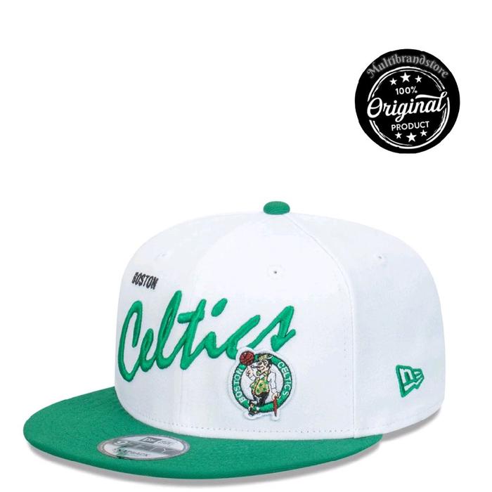 New Era 950 Boston Celtics Vintage Script Cap Snapback NBA Men's Caps - White