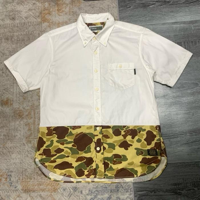 Surplus seminary camo trim button shirt