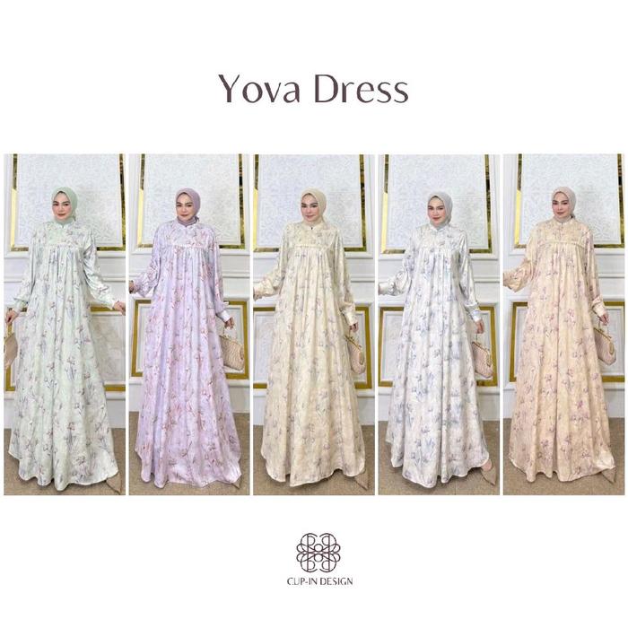 Gamis Hitam Premium Yova Dress ORI by Cup-in Design