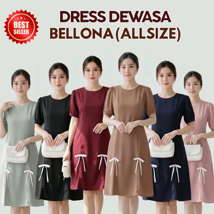 DRESS WANITA BELLONA PITA TOYOBO KOREAN STYLE Pesta