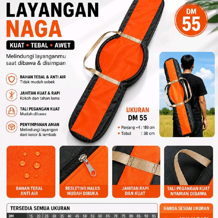 Tas Layangan Naga DM 15 - 95 cm Kuat, Tahan lama, dan Anti air