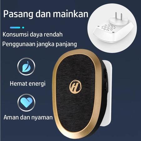 【COD】Bel Rumah Tanpa Kabel Bel Pintu Rumah Wireless Waterproof Lampu RGB Mudah Dipasang 1 Receiver