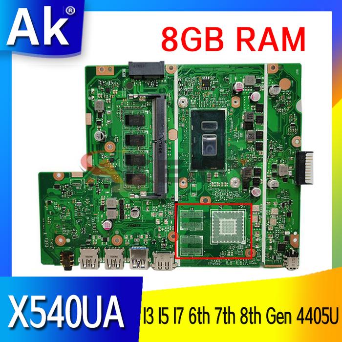 X540UA X540UV Notebook Mainboard 8GB RAM I3 I5 I7 6th 7th Gen 4405U