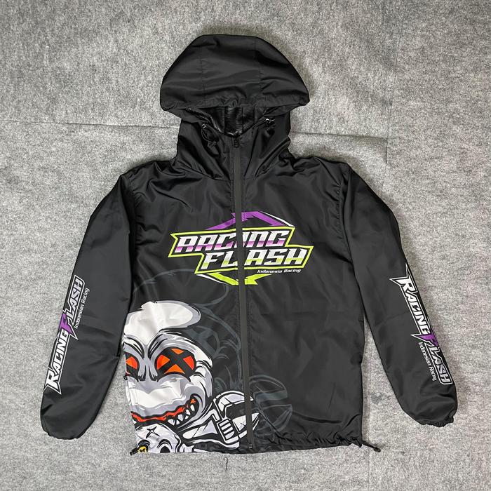 JAKET RACING FLASH BAHAN PARASUT/JAKET RACING BAHAN PARASUT WATERFUP