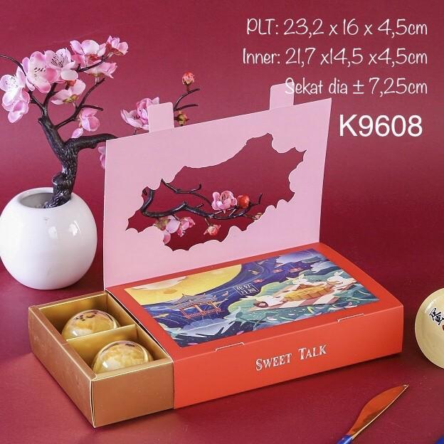 Box Mooncake Sekat 6 Kue Moon Cake Box Kue Bulan Mid Autumn K9608