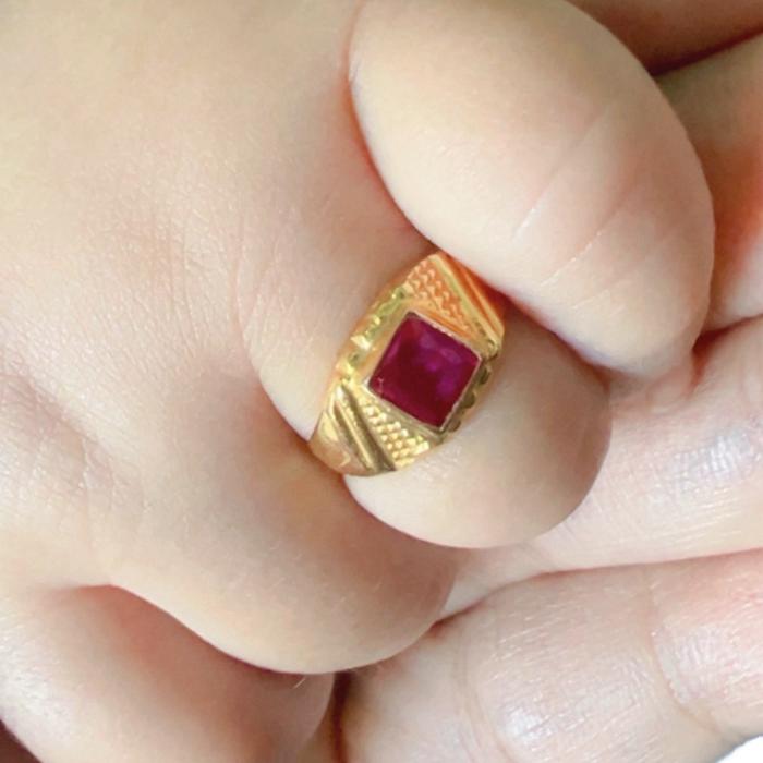 Cincin bayi Amerika diamond merah Model