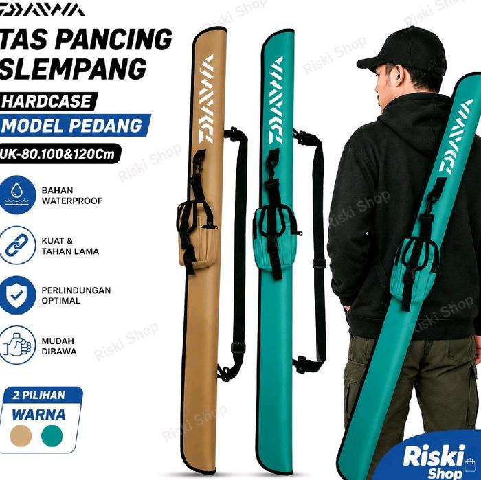 Tas Pancing Hardcase Pedang Daiwa 80/100/120cm Tas Joran Pancing Premium Anti Air Selempang