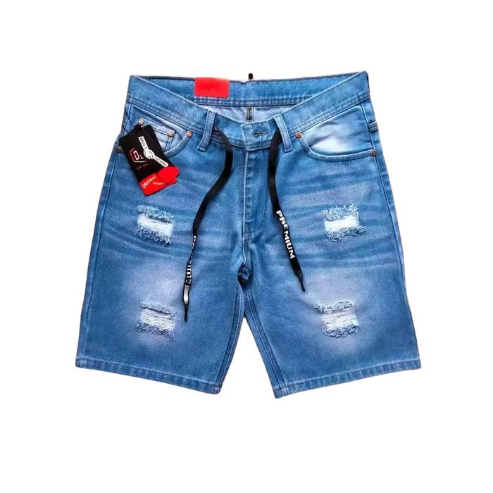 Celana jeans pendek sobek pria Jeans sobek-sobek Celana jeans sobek hitam jumbo Distro