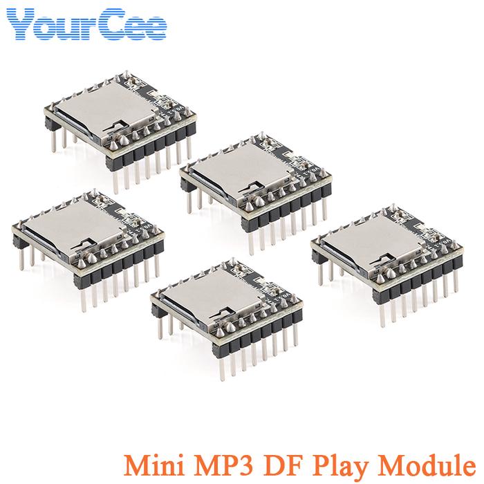 5pcs/1pc Mini MP3 DF Play Module TF Card U Disk Audio Voice Sound Development Board DFPlayer For Ard