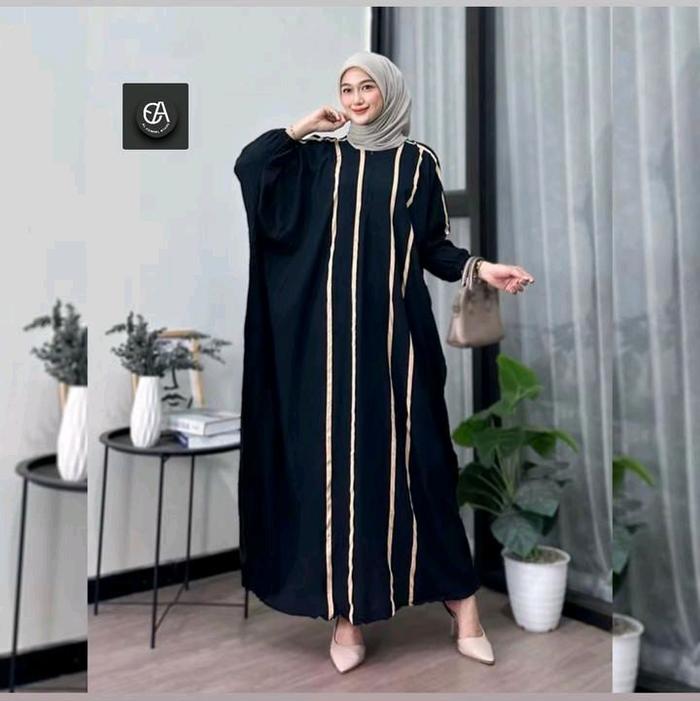 kaftan Nabila by Alcamell kaftan Rayon premium LD 180 tebal busui friendly motif spandex rayon selet