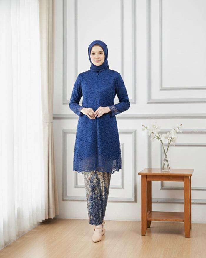 Atasan Kebaya Brukat Ibu Ibu Remaja Dewasa Model Tunik Krah Modern Baju Brokat Batik Kebaya Kondanga