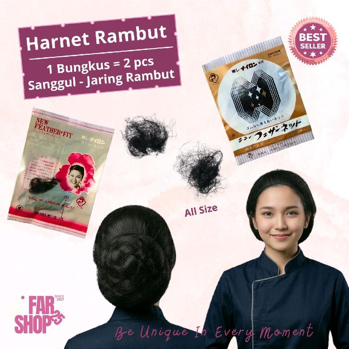 Harnet Rambut Sanggul Jaring Rambut Isi 2 Pcs Kuat Nyaman Murah Praktis Wisuda Pramugari Salon Penat