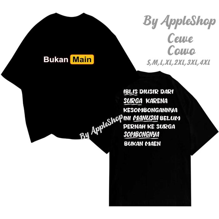 Bfa Tshirt Kaos Bm Iblis Di Usir Surga kata2 VIiral Crew Neck Kaos Murah Kaos Pria Dan Wanita Unisex