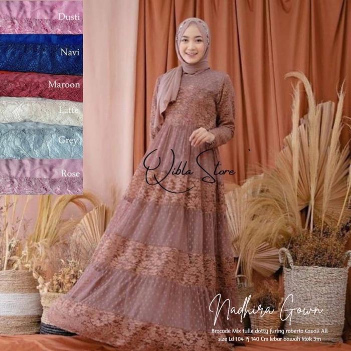 ADEEVA - NADIRA GAMIS WANITA TERMURAH DRESS JUMBO BUNGA MAXY GAMIS KONDANGAN ELEGANT BEST SELLER COD