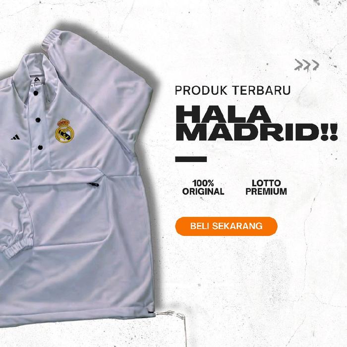 AZPRO Jaket Midlayer Seri Real Madrid Jaket Olahraga Putih Pria Wanita