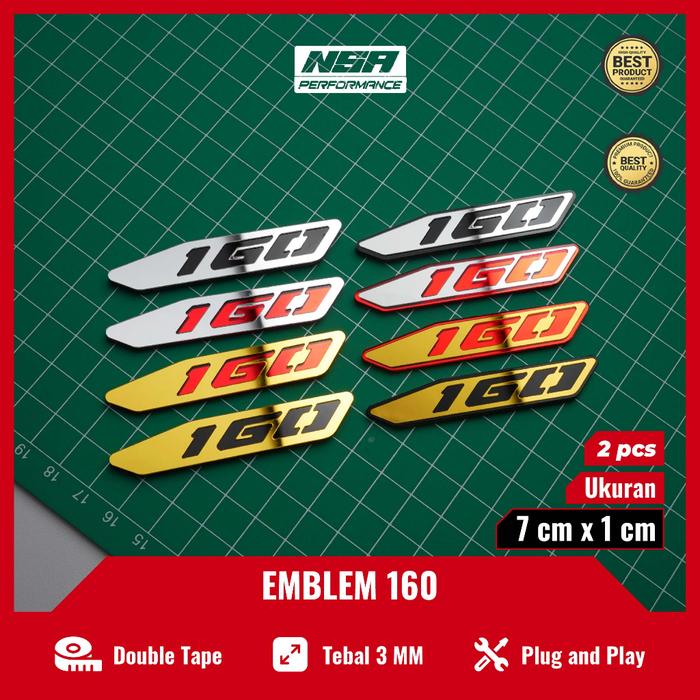 NSA 2PCS EMBLEM VARIO 160 EMBLEM 160 PCX LOGO PCX 160 VARIO 160 3D GOLD LOGO TIMBUL HONDA PCX 160 1 