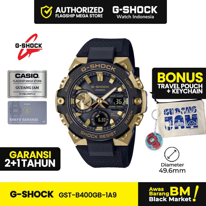 G-Shock GST-B400GB-1A9DR | Jam Tangan Pria Cowok | Analog Digital | Anti Air | Original | Casio G-Sh