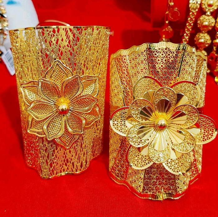 Gelang bunga dubai warna mas 24k