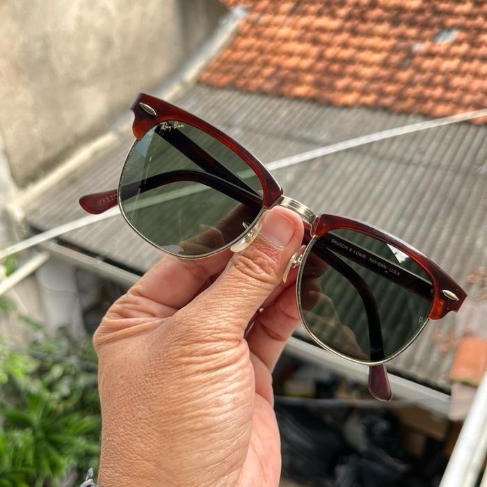 Rayban B&L usa clubmaster vintge type lensa G15 kondsi mulus rare item bausch&lomb Eyewear Sunglasse