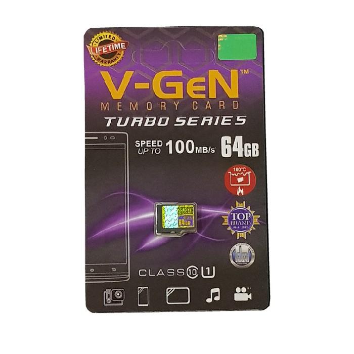 Memory vgen 64 giga Micro SD C10 Non Adaptor 64GB merek Vgen