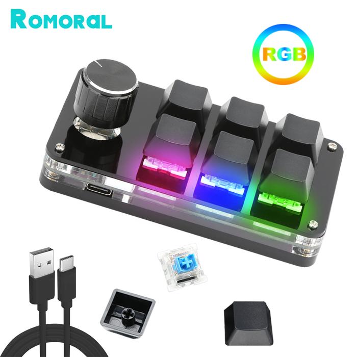 RGB Macro Keyboard Bluetooth USB Custom Keyboard Knob Mini Mechanical
