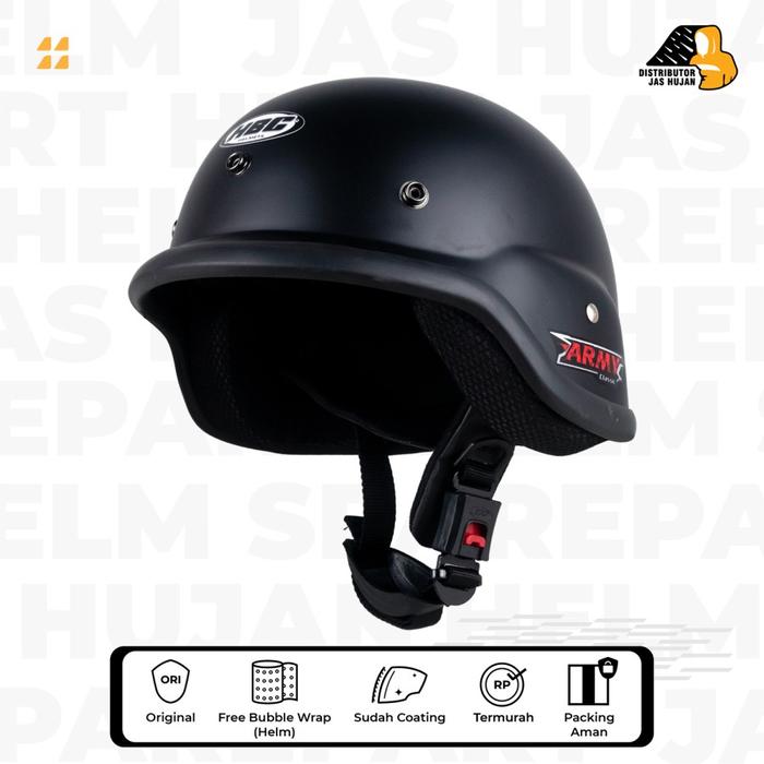 Helm HBC Army Helm Chip Hitam Doff/Hitam Glossy