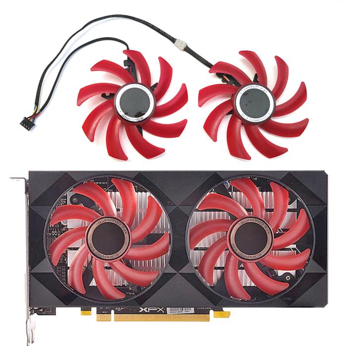 2PCS 85MM 4PIN FY09010H12LPB FDC10U12S9-C RX 560 RX 550 GUP Fan，For Radeon XFX RX560 RX550 Graphics 