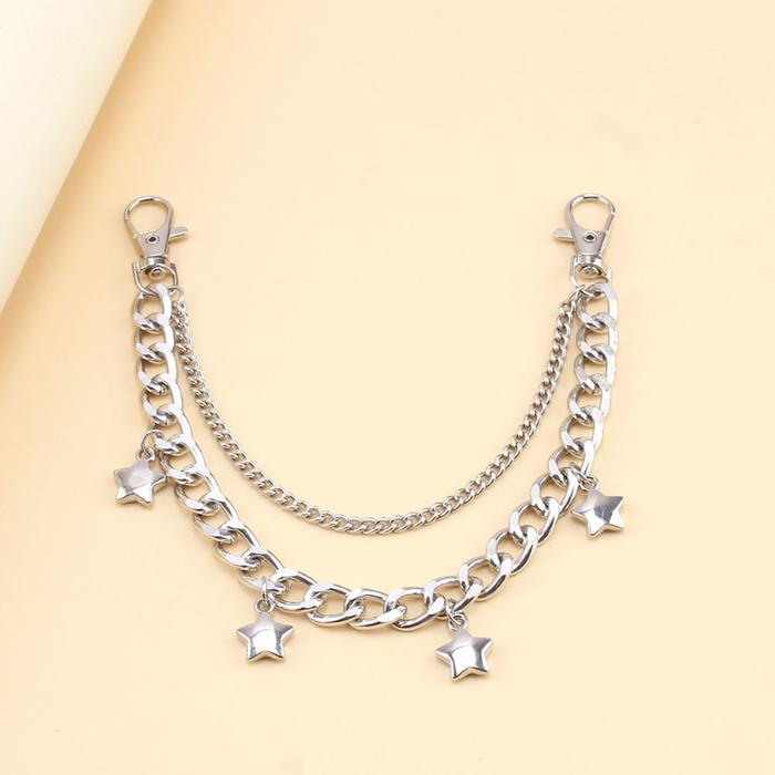 Bag Chain Diy Itabag Decoration Accessories Double Layer Silver Metal Chain Strap For Bags Butterfly