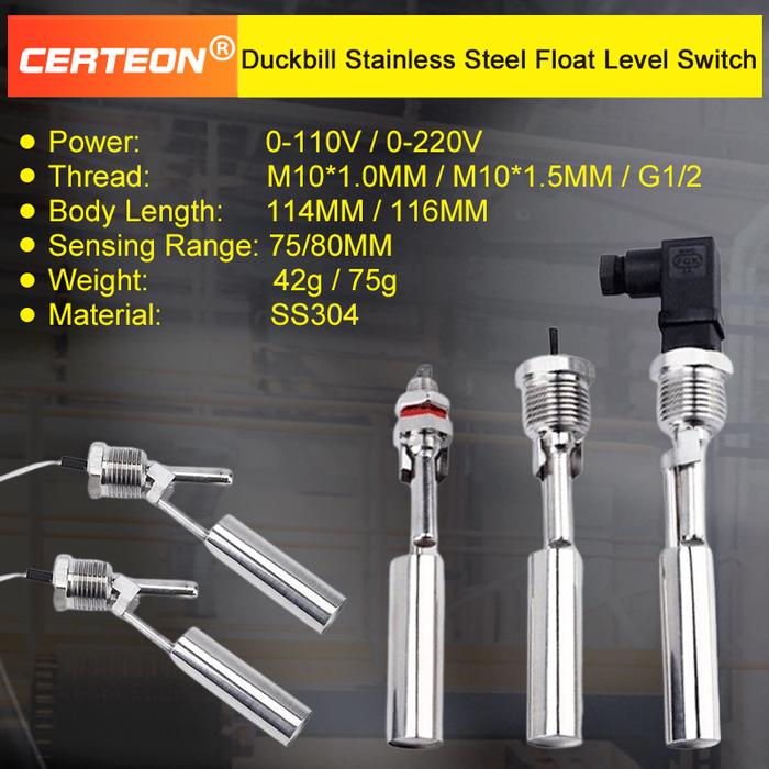 Stainless Steel Float Switch Duckbill Stainless Steel Float Level Switch Liquid Level Sensor Water L