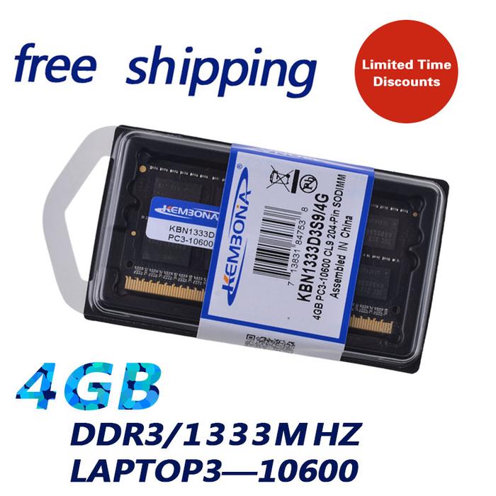 KEMBONA Ram memoria DDR3 4gb 1333 PC10600 sodimm for laptop