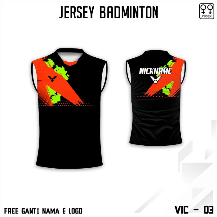 Jersey kaos badminton baju olah raga bulu tagkis victor terbaru dewasa singlet