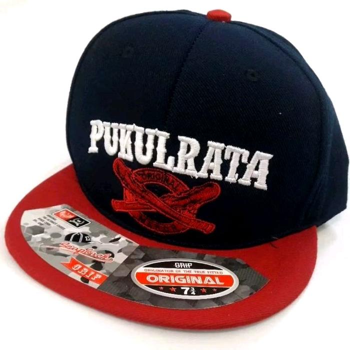 Topi snapback pukul rata ful bordir