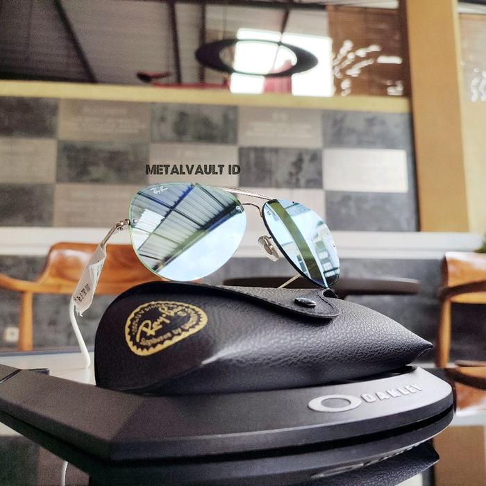 kacamata rayban blaze aviator blue