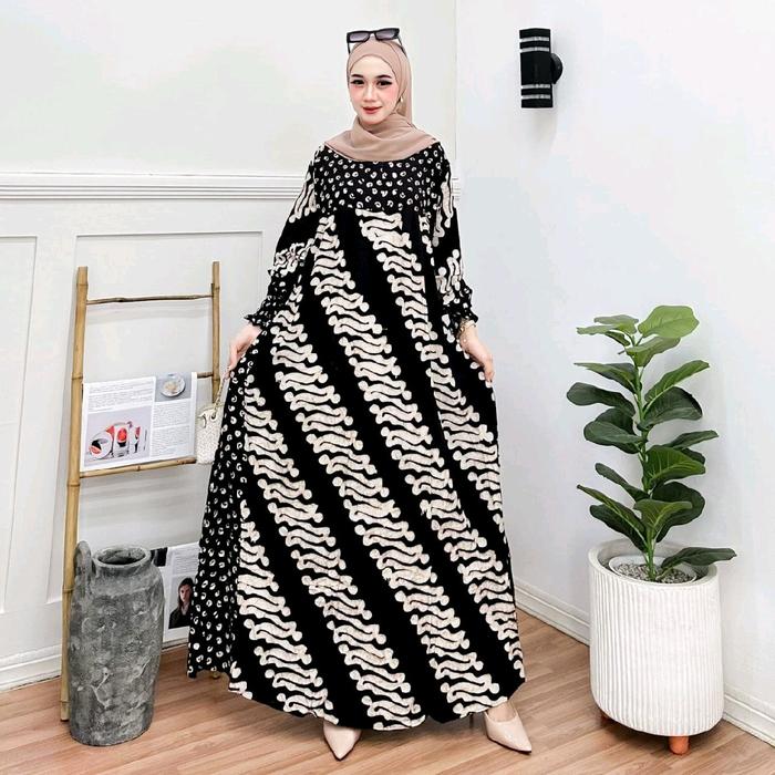 gamis cap jumbo LD 130cm bisa seragaman  Dewasa Muslim Rayon Tebal Dress Formal Menyusui Nyaman Ibu 