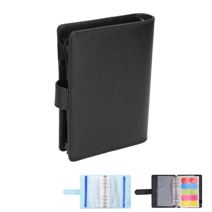 A6 PU Leather Money Saving Binder A6 Budget Binder 6 Holes Portable