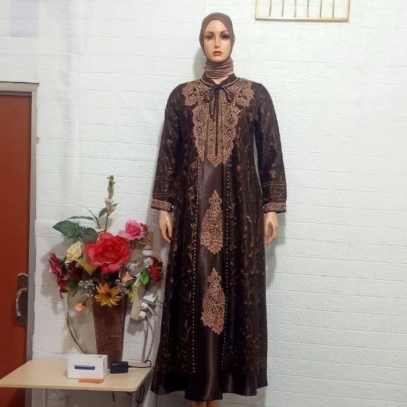 Gamis Tile Bordir Full Aldania