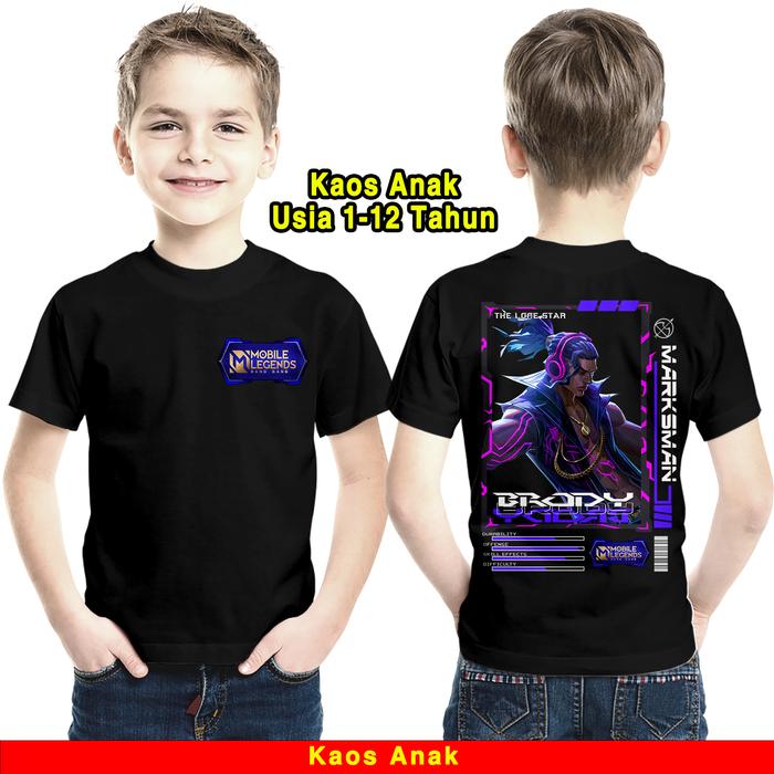 Kaos Anak Mobile Legend Skin Hero Brody The Lone Star DB Nyaman dan adem Unisex