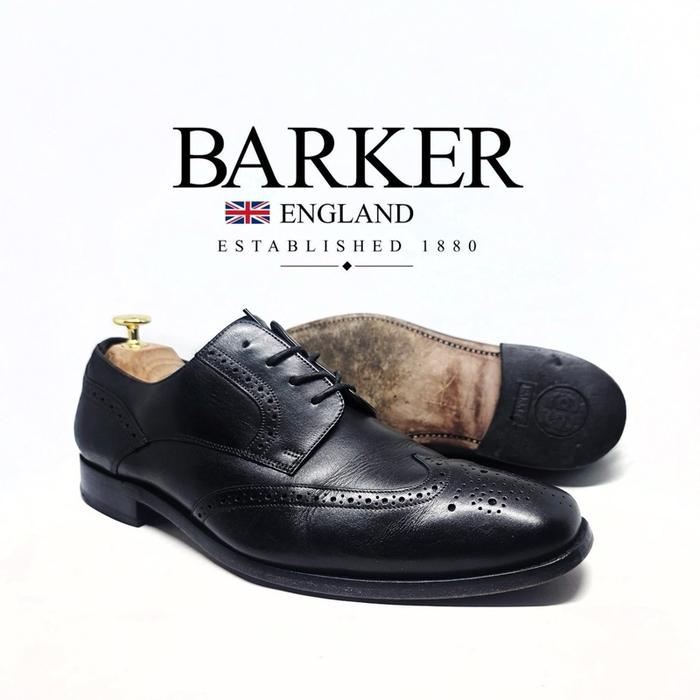 Barker Made England Brogue Sepatu formal kulit Size 9,5UK Not Loake, Kleman, allen edmonds