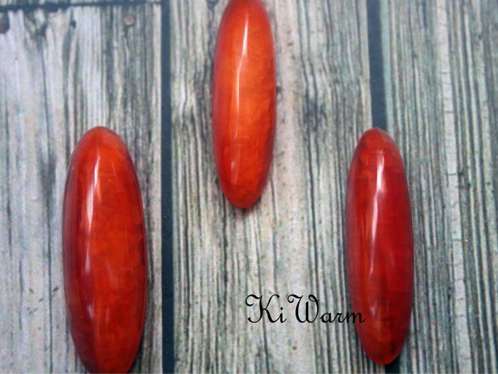 Batu Pandan Kapas Merah Asli – Manik Lonjong untuk Kalung, Gelang, Koleksi & Energi Positif